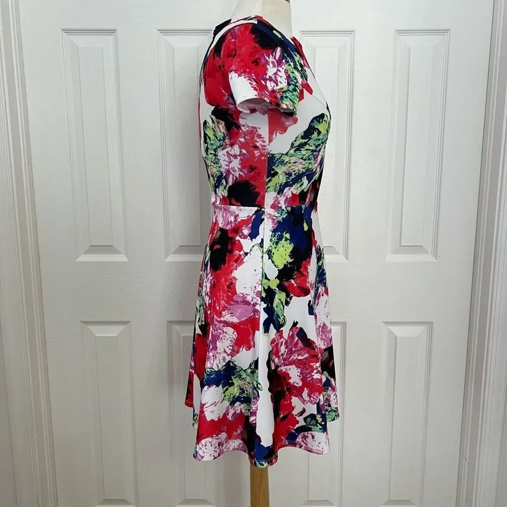 Milly For Design Nation Womens Rosabella Combo Fit and Flare Scuba Dress Size 2 - Picture 4 of 7